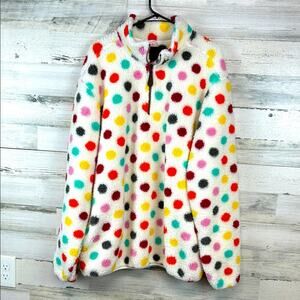 C.C. Boutique Brand Polka Dot Colorful Sherpa Style Pullover Women’s Size XL